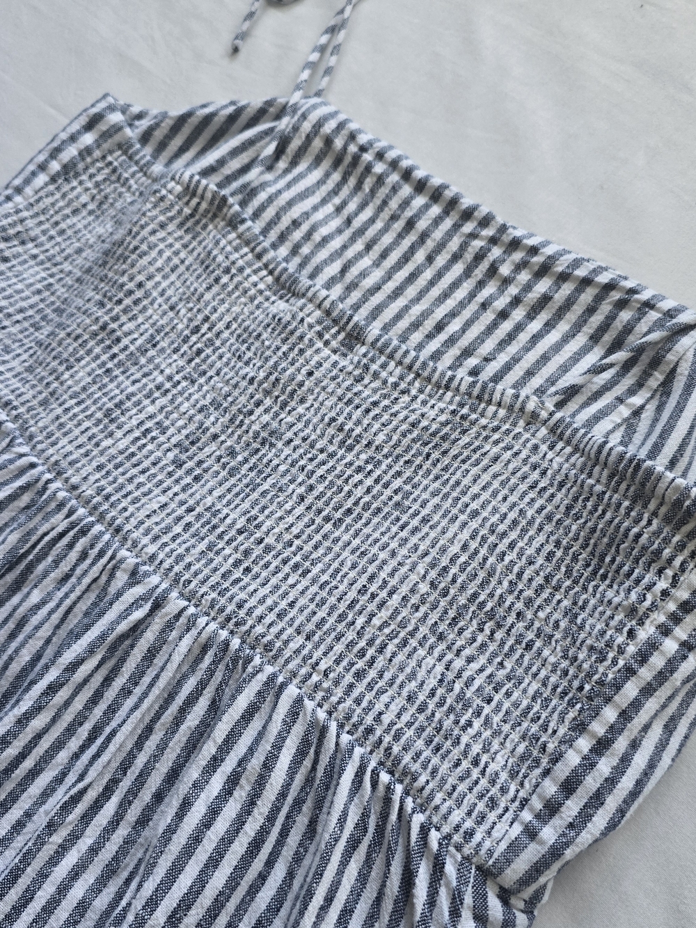 Old Navy Blue and White Striped Tie-Shoulder Mini Dress - Picture 4 of 6